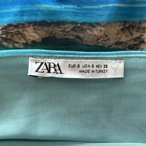 Zara Printed Resort Slip Dress Spaghetti Strap - Picture 8 of 8